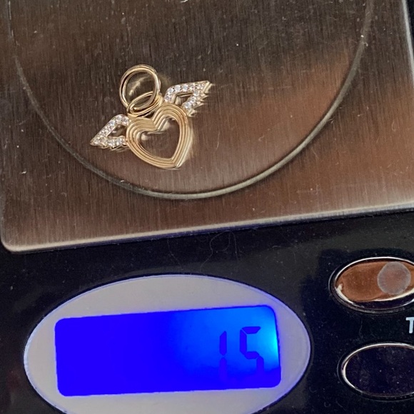 Authentic Pandora 14k Solid Gold Heart & Wings Dangle Charm. 1.5 grams - Picture 3 of 6
